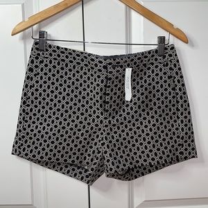 Black and white patterned shorts